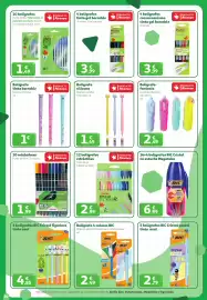 Folleto Alcampo Página 10: 10 bolígrafos €1,49, 4 bolígrafos tinta gel borrable €3,99