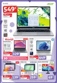 Folleto Alcampo Página 16: ACER Portátil €5,49, LENOVO Portátil Chrome €329,00
