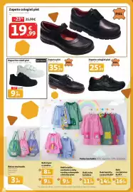Folleto Alcampo Página 20: Zapato colegial piel €19,99, Inextenso Deportivo símil piel €9,99