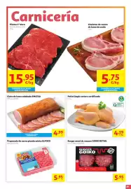Folleto Alcampo Página 29: Filetes 1ª Vaca €15,95, Chuletas de centro de lomo de cerdo €5,75