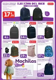 Folleto Alcampo Página 4: Mochila premium young's attitude €17,95, Mochila con bolsillo frontal €4,99