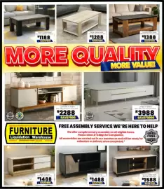 Furniture Liquidation Warehouse catalogue Page 4: Sergio TV Stand €3.988,00, Harvard Coffee Table €1.388,00