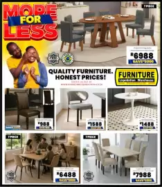 Furniture Liquidation Warehouse catalogue Page 8: Texas Dining Suite €7.988,00, Hilton Round Table €1.488,00