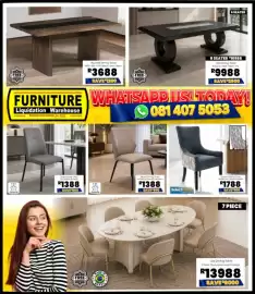 Furniture Liquidation Warehouse catalogue Page 9: Ball Dining Table €9.988,00, SelectFabric Queen Dining Chair €1.788,00