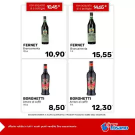 Volantino Iper Tosano settimana 32 Pagina 6: FERNET Brancamenta €14,65, BORGHETTI Amaro al caffè €8,50