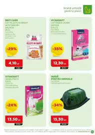 Magazine Animax Pagină 11: Brit care cat fillets in gravy with savory salmon €4,10, Vitakraft cat snack lichid somon €12,30