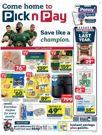 Pick n Pay catalogue Page 1: Philips Manual Air Fryer €799,00, White Star Super Maize Meal €54,99