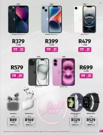 Vodacom catalogue Page 23: AirPods 4 €2.599,00, IPhone 16 5G €699,00