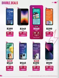 Vodacom catalogue Page 24: PreOwned iPhone SE 2022 64GB €349,00, HUAWEI nova Y63 €399,00