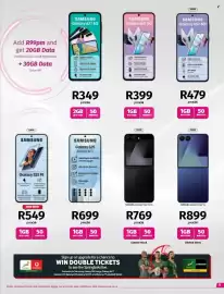 Vodacom catalogue Page 5: SAMSUNG Galaxy Z Flip7 5G €899,00, SAMSUNG Galaxy Z Flip7 FE 5G €769,00