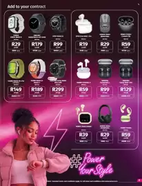Vodacom catalogue Page 9: Oppo Enco Buds 3 Pro €499,00, Huawei Watch GT Runner 2 €5.799,00