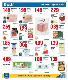 Volantino Eurospin Pagina 2: PETTO DI TACCHINO ARROSTO €1,99, Stracchino €1,09
