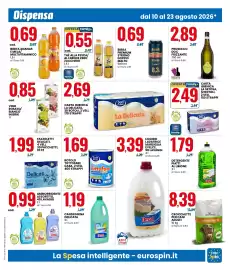 Volantino Eurospin Pagina 5: The Thè alla pesca €0,55, Carta igienica La Setosa €2,49