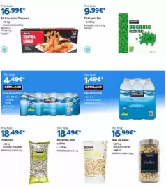 Catalogue Costco page 2: Kirkland Pistaches €18,49, KIRKLAND Eau de source €4,49