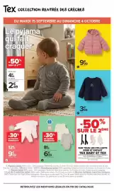 Catalogue Carrefour Drive page 10: Tex - le lot de 2 pyjamas €9,09, Tex - le lot de 3 bodies €6,29