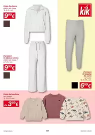 Volantino KiK Pagina 3: Felpa da donna effetto nido d'ape, Tg. S-XL, cad. 9.99€ kik Pantaloni in felpa da donna effetto nido