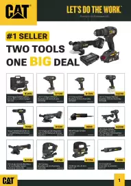 Builders Warehouse catalogue Page 1: CAT 18 V Impact Diver Brushless 215 nm Tool Only DX7060B €1.399,00