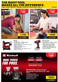 Builders Warehouse catalogue Page 3: Einhell Nailer TE-CN 18 Li-Solo 784260 €1.799,00