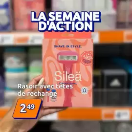 Catalogue Action page 1: Rasoir avec têtes de rechange €2,49