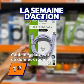 Catalogue Action page 4: Câble de charge-et de données rapide €1,17