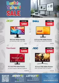 Mitabyte catalogue Page 16: DELL 21.5-inch FHD 100Hz Monitor €1.499,00, Acer 19.5-inch WXGA Monitor €1.269,00