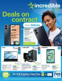Incredible Connection catalogue Page 1: Samsung Galaxy Tab A11 4G €289,00, PCBuilder SCOUT Windows 11 Gaming PC €749,00