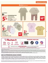Catalogue Auchan page 19: INEXTENSO TEE-SHIRT BÉBÉ €1,79, INEXTENSO Bodies €14,38