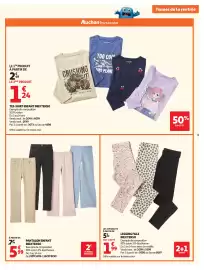 Catalogue Auchan page 3: INEXTENSO PANTALON ENFANT €5,99, INEXTENSO LEGGING FILLE €1,99