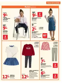 Catalogue Auchan page 5: INEXTENSO SWEAT + LEGGING FILLE €12,99, INEXTENSO ROBE SALOPETTE FILLE €9,99