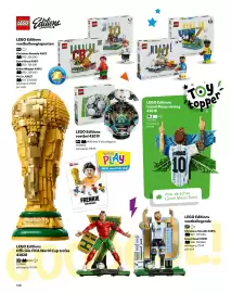 Intertoys Speelboek 2026 Pagina 149: Lego editions voetbal €119,99, LEGO Editions Lionel Messi viering €179,99