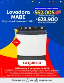 Catálogo Olímpica semana 32 Página 3: Mabe - lavadora €628.900,00