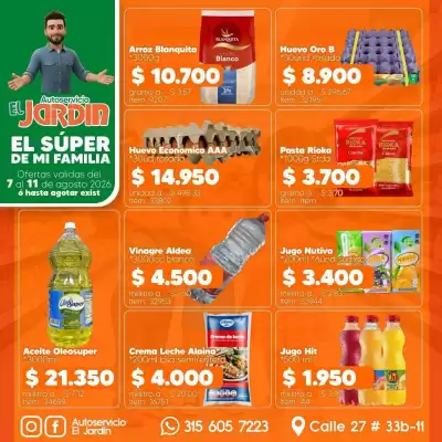 Autoservicio El Jardín (válido hasta 11-08)