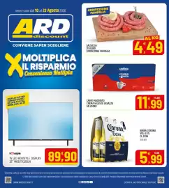 Volantino Ard Discount Pagina 32: Salsiccia di suino confezione famiglia €4,49, Caffè macinato Crema & Gusto Lavazza €11,99