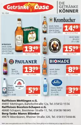 Getränke Oase (gültig bis 15-08)