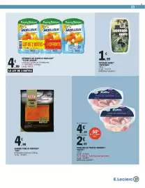 Catalogue E.Leclerc page 23: Baltic Tronçons de poulpes marinés €2,09, Cruscana tapenade noire €1,99