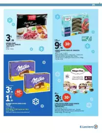 Catalogue E.Leclerc page 25: Häagen-Dazs Crème glacée €3,28, JEAN FLOC'H Lardons Fumés €3,99