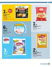 Catalogue E.Leclerc page 29: SOIGNON LES CHÈVRES CHAUDS €1,99, Valmartin Emmental Rapé Salade €1,69