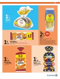 Catalogue E.Leclerc page 35: Brioche Pasquier P'tits pains façon bretzel €1,99, LA FOURNÉE DORÉE Brioche Hot Dogs €1,49