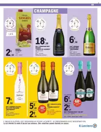 Catalogue E.Leclerc page 49: Charles de Cazanove Champagne Brut Réserve €18,99, PEÑASOL SANGRIA €2,10