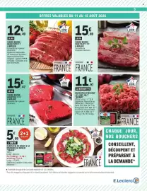 Catalogue E.Leclerc page 5: Viande Bovine : Faux Filet €15,89, Viande Bovine Rumsteck €15,47