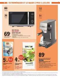Catalogue E.Leclerc page 54: SHARP MICRO-ONDES SOLO €69,00, RIGA Litière Crystal Classic €5,90