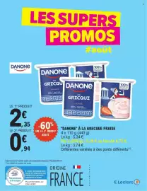 Catalogue E.Leclerc page 62: DANONE À LA GRECQUE FRAISE €2,35