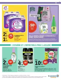 Catalogue E.Leclerc Express page 15: FAIRY CAPSULES LAVE VAISSELLE €10,13, AXE DÉODORANT SPRAY €4,48