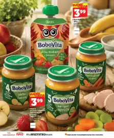 Topaz gazetka tydzień 33 Strona 44: Deser BoboVita jabłka i banany €3,99, Obiadek BoboVita warzywa z indykiem €3,99
