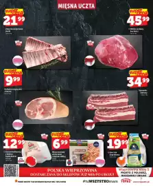 Topaz gazetka tydzień 33 Strona 7: Żeberka wieprzowe paski €21,99, Udziec wołowy bez kości €45,99