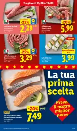 Volantino Lidl settimana 33 Pagina 7: Salsiccia luganega di suino arrotolata €3,29, Salsiccia di tacchino €2,29