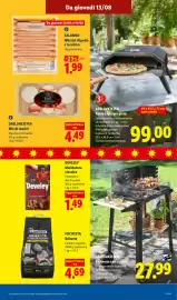 Volantino Lidl settimana 33 Pagina 9: Salumeo Würstel di pollo e tacchino €1,99, GRILLMEISTER Barbecue con carrello €27,99