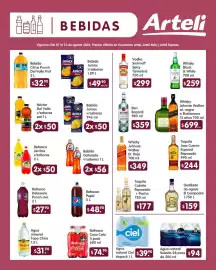 Folleto Arteli Página 7: Ciel agua natural €39,90, Ron Bacardí €359,00