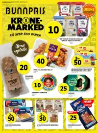 Bunnpris kundeavis uke 33 Side 1: Tine yoghurt skogsbær, kirsebær, fersken, vanilje og naturell €10,00
