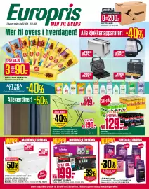 Europris uke 33 Side 1: ALT FRA LANO, KATTEMAT BIG PACK €199,00